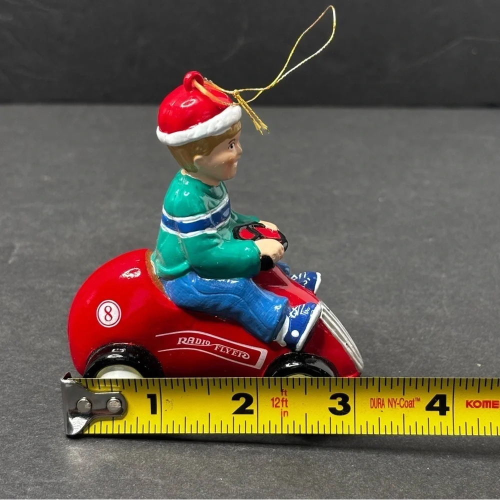Vintage Radio Flyer Boy Racer Christmas Ornament 1990s Collectible Red Kart RARE